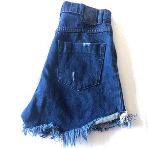 One Teaspoon High Rise Distressed Denim Cutoffs